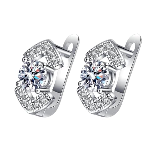 AMDXD Echt Ohrringe Vintage Weißgold Au375 9K, Klassiker Creolen mit Moissanit, Ohrringe Damen Gold 375 AMDXD Echt Ohrringe Vintage Weißgold Au375 9K, Klassiker Creolen mit Moissanit, Ohrringe Damen Gold 375 von AMDXD