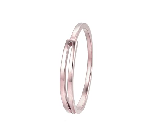 AMDXD Echte Goldschmuck Ring Rose Gold 9 Karat 375, Klassiker Partnerringe Oval Form, Damen Trauringe 9K Rosegold Freundschaftsringe von AMDXD