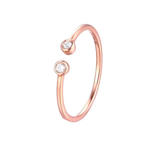 AMDXD Echtgold Schmuck Ring 9K 375 Rotgold, Dünn Klassiker Antragsring mit Moissanit Oval Form, Damen Freundschaftsringe Hochzeitsband Au375 Rosegold von AMDXD