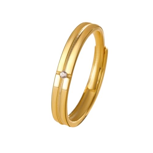 AMDXD Echtschmuck Ring 18K 750 Gelbgold, Kreuz Trauringe mit Diamant Oval Form, Damen Partnerringe Freundschaftsringe Au750 Gold von AMDXD