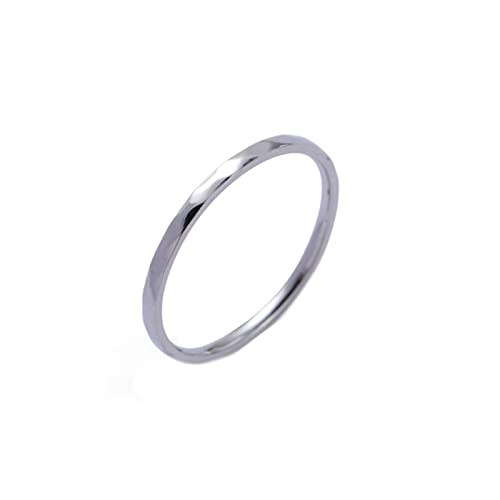 AMDXD Ehering Verlobungsring 2MM, Edelstahl Ringe Geometrisch, Silber Trauringe Frau Damenring Gr.62 (19.7) von AMDXD