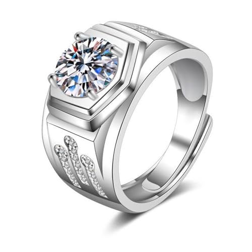 AMDXD Eheringe Weißgold 750, Breite Ring Partnerringe mit Labor Erstellt Diamant, 18K Pärchen Ringe Diamantring Echt Goldschmuck, Gr.66 (21.0) von AMDXD