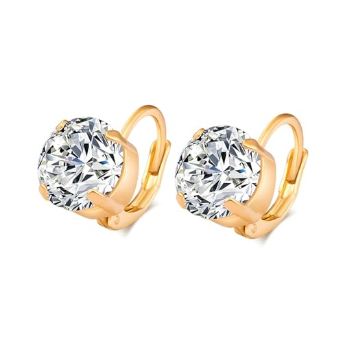 AMDXD Frauen Ohrringe Gelbgold 18K Au750, Klassiker Creolen mit Moissanit, 750 Gold Ohrringe Vintage Echt AMDXD Frauen Ohrringe Gelbgold 18K Au750, Klassiker Creolen mit Moissanit, 750 Gold Ohrringe Vintage Echt von AMDXD