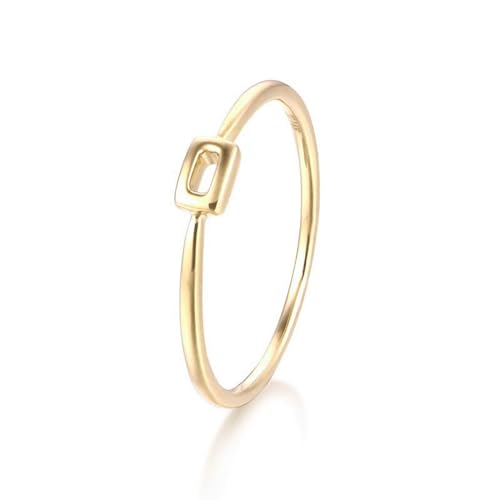 AMDXD Gelbgold Au375 9K Ringe, Rechteck Hochzeitsband Oval Form, Damen Pärchen Ringe Pärchen Ringe 375 Gold Echter Schmuck von AMDXD