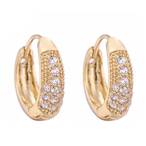 AMDXD Gold 14K Au585 Ohrringe Echt Goldschmuck, Hoop Creole Creolen mit Moissanit, Gelbgold 585 Ohrringe Nickelfrei AMDXD Gold 14K Au585 Ohrringe Echt Goldschmuck, Hoop Creole Creolen mit Moissanit, Gelbgold 585 Ohrringe Nickelfrei von AMDXD