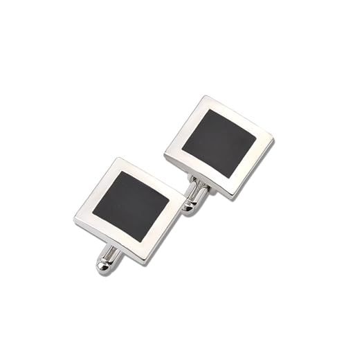 AMDXD Hemd Manschettenknöpfe, Quadrat Cufflinks for Men Gold, Silber Schwarz Manschettenknöpfe für Unternehmen von AMDXD