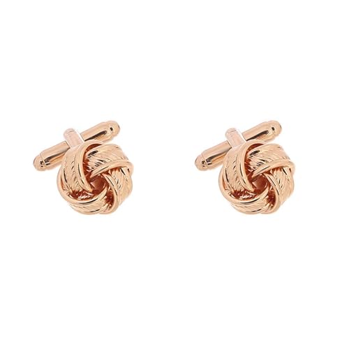 AMDXD Hemd für Manschettenknöpfe Herren Slim Fit, Verdrehte Cufflinks for Men, Rose Gold Manschettenknöpfe für Anzug Hemd Hochzeit Business Graduation Gift von AMDXD