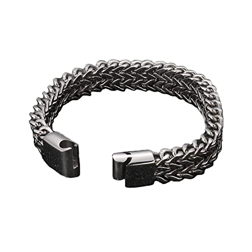 AMDXD Herrenarmband aus Edelstahl, Weizenkette Armbänder für Männer Tolles Geschenk für Männer und Frauen, Länge 22cm, Silber von AMDXD