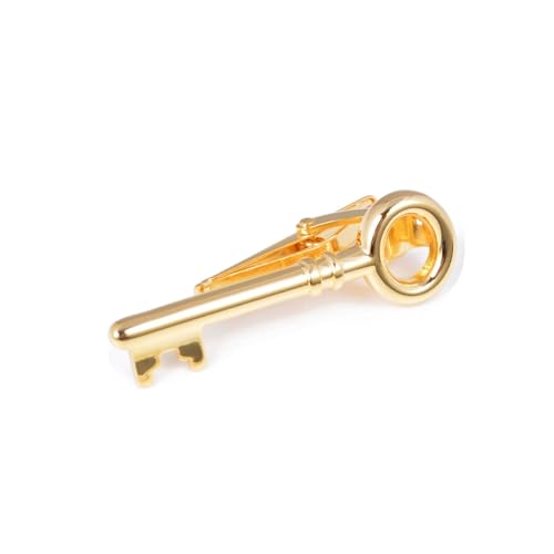 AMDXD Krawattenklammer Hochwertig, Schlüssel Krawattenklammern für Herren, Gold Krawattenklammer Tie Clip für Herren zur Hochzeit, Verlobung, Valentinstag, Jahrestag von AMDXD