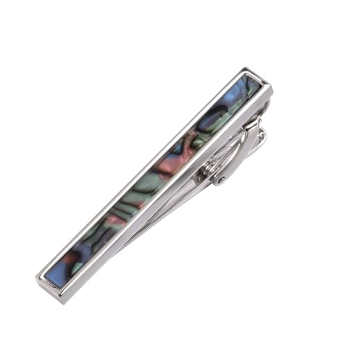 AMDXD Krawattenklammern für Jungen, Abalone-Schale Krawattennadeln für Herren Vintage, Silber Krawattenklammer Tie Clip für Unternehmen von AMDXD