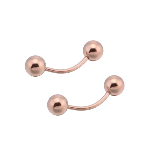 AMDXD Manschettenknöpfe Elegant, Doppel Rund Kugel Cufflinks Wedding, Rose Gold Manschettenknöpfe für Herren zur Hochzeit, Verlobung, Valentinstag, Jahrestag von AMDXD