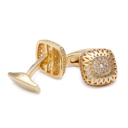 AMDXD Manschettenknöpfe Elegant, Hohl Blumen Cufflinks, Gold Manschettenknöpfe für Unternehmen von AMDXD