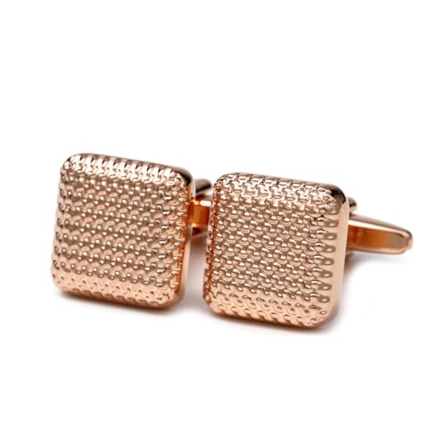 AMDXD Manschettenknöpfe Elegant, Quadrat Cufflinks Shirt for Men, Rose Gold Manschettenknöpfe für Anzug Hemd Hochzeit Business Graduation Gift von AMDXD