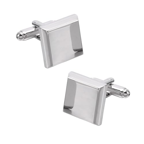 AMDXD Manschettenknöpfe Glänzend, Poliert Cufflinks for Men Gold, Silber Manschettenknöpfe Hochzeitsgeschenke von AMDXD