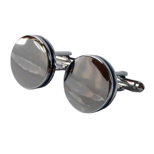 AMDXD Manschettenknöpfe Glänzend, Rund Cufflinks Shirt for Men, Silber Manschettenknöpfe für Unternehmen von AMDXD