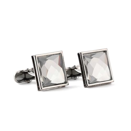 AMDXD Manschettenknöpfe Gravur, Klassiker Cufflinks Shirt for Men mit Zirkonia, Silber Manschettenknöpfe Hochzeitsgeschenke von AMDXD