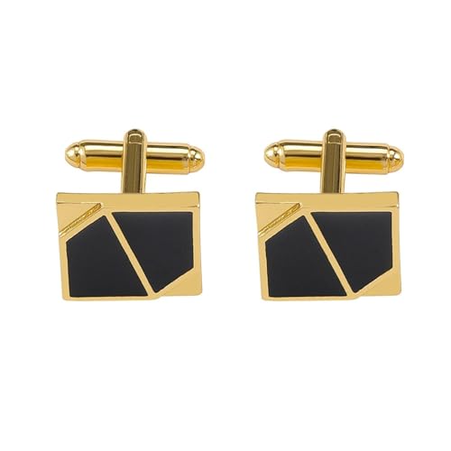 AMDXD Manschettenknöpfe Hemd, Geometrisch Cufflinks, Gold Manschettenknöpfe für Herren zur Hochzeit, Verlobung, Valentinstag, Jahrestag von AMDXD