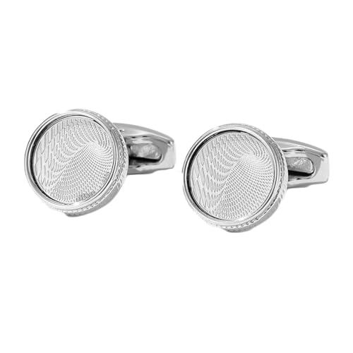 AMDXD Manschettenknöpfe Herren Edelstahl, Rund Blumen Muster Cufflinks for Men Gold, Silber Manschettenknöpfe für Anzug Hemd Hochzeit Business Graduation Gift von AMDXD