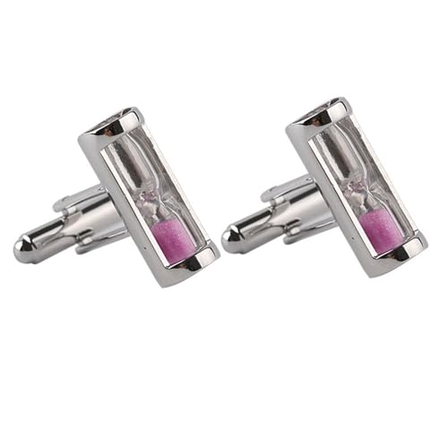 AMDXD Manschettenknöpfe Herren Edelstahl, Sanduhr Cufflinks Wedding, Silber Manschettenknöpfe Hochzeitsgeschenke von AMDXD