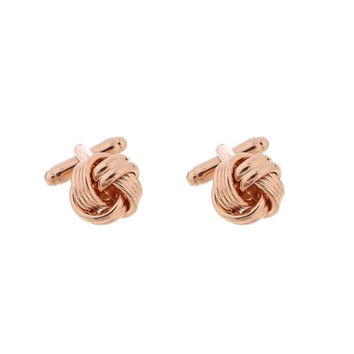 AMDXD Manschettenknöpfe Herren Elegant, Knot Cufflinks for Men, Rosegold Manschettenknöpfe für Anzug Hemd Hochzeit Business Graduation Gift von AMDXD