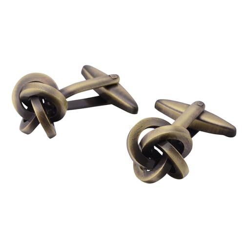 AMDXD Manschettenknöpfe Herren Elegant, Verdrehte Cufflinks Box for Men, Antike Bronze Manschettenknöpfe Hochzeitsgeschenke von AMDXD