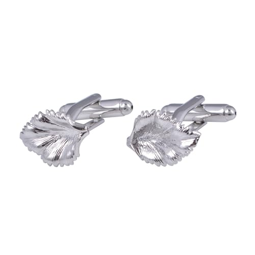 AMDXD Manschettenknöpfe Herren Gravur, Blatt Cufflinks for Men Gold, Silber Manschettenknöpfe für Unternehmen von AMDXD