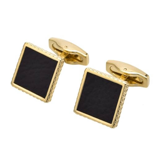 AMDXD Manschettenknöpfe Herren Gravur, Quadrat Cufflinks Shirt for Men, Gold Manschettenknöpfe für Anzug Hemd Hochzeit Business Graduation Gift von AMDXD