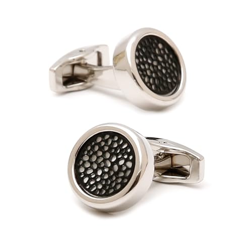 AMDXD Manschettenknöpfe Herren Gravur, Rund Cufflinks for Men Gold, Silber Manschettenknöpfe Hochzeitsgeschenke von AMDXD