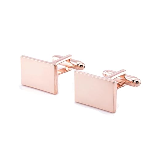 AMDXD Manschettenknöpfe Vintage, Rechteck Cufflinks for Men Gold, Rose Gold Manschettenknöpfe Hochzeitsgeschenke von AMDXD