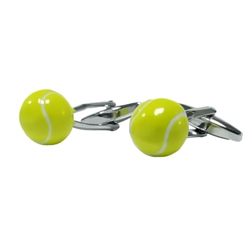 AMDXD Manschettenknöpfe für Herren, Tennis Kugel Cufflinks for Men Gold, Silber Gelb Manschettenknöpfe für Anzug Hemd Hochzeit Business Graduation Gift von AMDXD