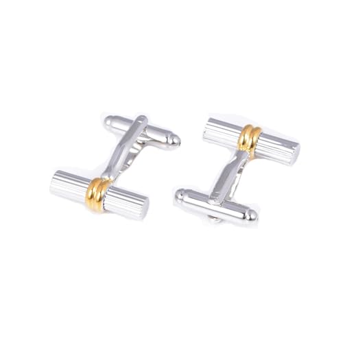 AMDXD Manschettenknöpfe für Herren, Zylinder Cufflinks Wedding, Gold Silber Manschettenknöpfe für Herren zur Hochzeit, Verlobung von AMDXD