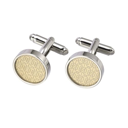 AMDXD Manschettenknöpfe mit Gravur, Labyrinth Cufflinks Box for Men, Silber Gold Manschettenknöpfe für Anzug Hemd Hochzeit Business Graduation Gift von AMDXD