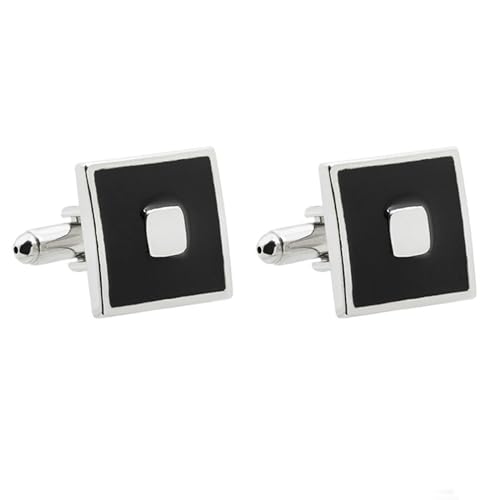 AMDXD Manschettenknöpfe mit Gravur, Quadrat Cufflinks, Silber Manschettenknöpfe für Anzug Hemd Hochzeit Business Graduation Gift von AMDXD