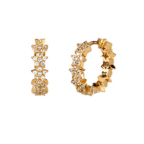 AMDXD Ohringe Hängend 925 Silber, Ohrringe Mädchen mit Zirkonia Creole Geschenke für Beste Freundin, Gold von AMDXD