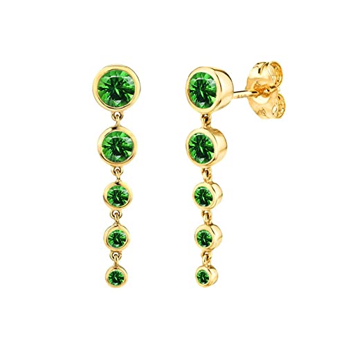 AMDXD Ohringe Hängend Silber 925, Ohrschmuck 5 Zirkonia Mädchen Ohrringe Beste Freundin Geschenke, Gold von AMDXD