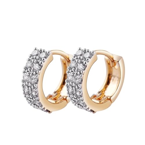 AMDXD Ohrringe Damen 18K Gold, Hoop Creole Creolen mit Moissanit, Au 750 Ohrringe Boho Echt Goldschmuck von AMDXD