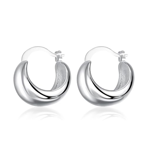 AMDXD Ohrringe Damen Weißgold 750 18K, Vintage Hoop Creole Creolen, Au750 Gold Ohrringe Boho Echtschmuck von AMDXD