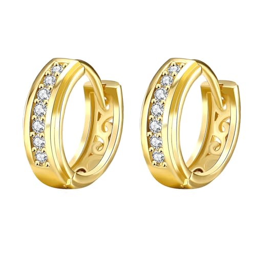 AMDXD Ohrringe Frauen, Zirkonia Ohrringe Vintage Hohl Creole Design, Gold Hoop Creole von AMDXD