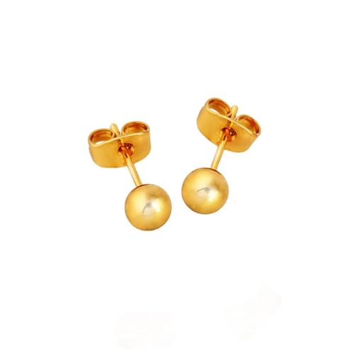 AMDXD Ohrstecker Damen Vintage 14 Karat Gold, Kugel Ohrstecker, Au 585 Ohrringe Damen Echt Goldschmuck von AMDXD