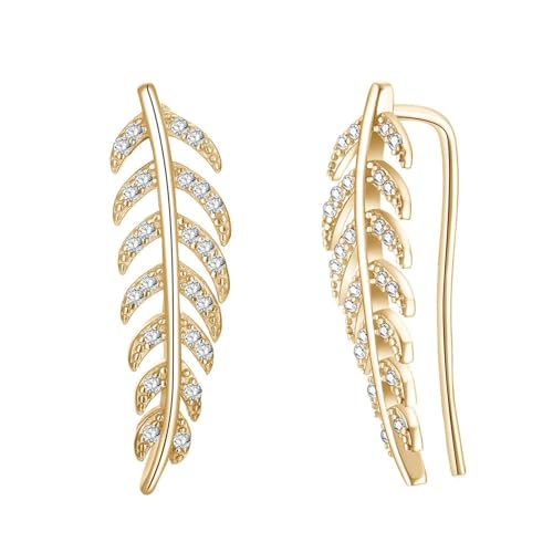 AMDXD Ohrstecker Echt Silber, Blatt Damenohrstecker, 925 Sterling Silber Damen Ohrstecker Modeschmuck mit Zirkonia, Stil 2 AMDXD Ohrstecker Echt Silber, Blatt Damenohrstecker, 925 Sterling Silber Damen Ohrstecker Modeschmuck mit Zirkonia, Stil 2 von AMDXD