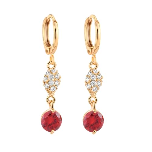 AMDXD Ohrstecker Frauen Gelbgold 9 Karat Au375, Klassiker Ohrhänger mit Labor Erstellt Rubin Rot, 9K Gold Moissanit Schmuck Damen Ohrringe Echter Schmuck AMDXD Ohrstecker Frauen Gelbgold 9 Karat Au375, Klassiker Ohrhänger mit Labor Erstellt Rubin Rot, 9K Gold Moissanit Schmuck Damen Ohrringe Echter Schmuck von AMDXD