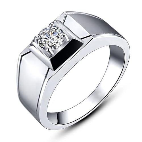 AMDXD Partnerringe 18 Karat 750 Weißgold, Solitärring Ring Verlobungsring mit Moissanit, 18K Gold Eheringe Echt Gold, Gr.71 (22.6) von AMDXD