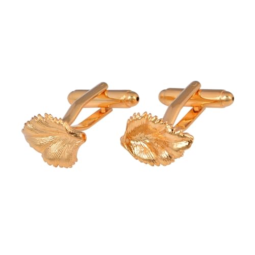 AMDXD Personalisierte Manschettenknöpfe, Blatt Cufflinks for Men, Gold Manschettenknöpfe für Anzug Hemd Hochzeit Business Graduation Gift von AMDXD