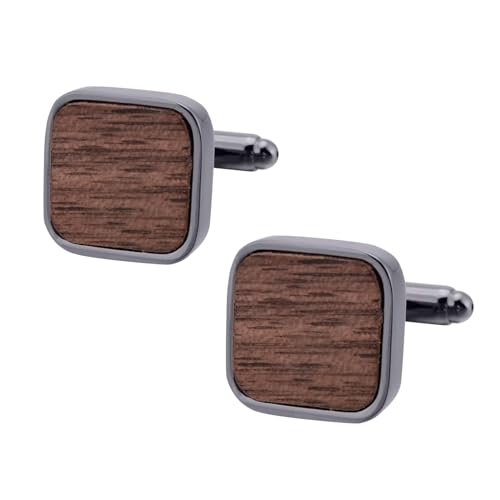 AMDXD Personalisierte Manschettenknöpfe, Quadrat Cufflinks, Schwarz Manschettenknöpfe Hochzeitsgeschenke von AMDXD