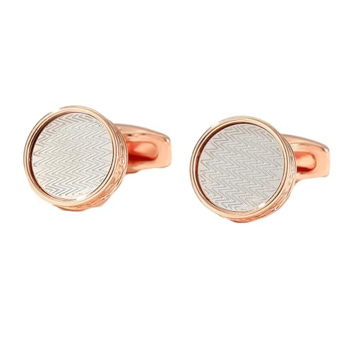 AMDXD Personalisierte Manschettenknöpfe, Welle Streifen Cufflinks, Rose Gold Manschettenknöpfe Hochzeitsgeschenke von AMDXD