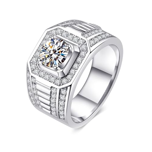 AMDXD Ringe 925er Sterling Silber, Klassiker Breit Pärchen Ringe mit Moissanit 1ct Oval Form, Zirkonia Partnerringe Sterlingsilber Verlobungsring Herren Echt Gold Schmuck von AMDXD