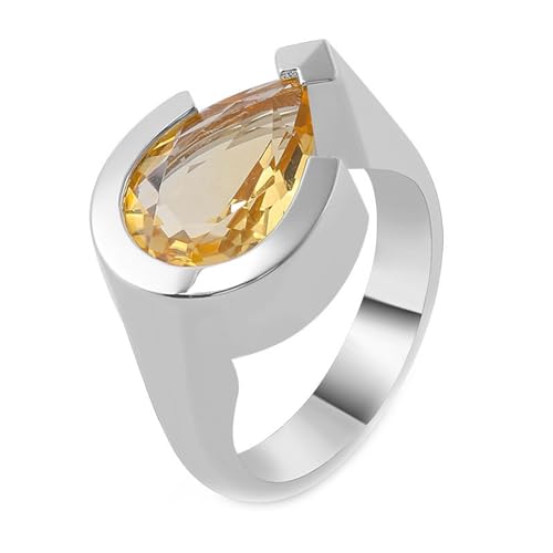 AMDXD Ringe Platinum PT950, Solitärring Klassiker Eheringe mit Moissanit Champagner Oval Form, Damen Trauringe Partnerringe PT950 Platin Echter Schmuck von AMDXD