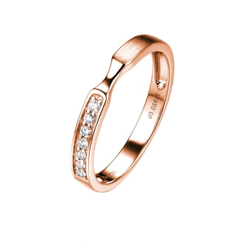 AMDXD Rosegold 375 Ringe, Klassiker Trauringe mit Moissanit Oval Form, Damen Verlobungsring 9K Gold Partnerringe Echt Goldschmuck von AMDXD