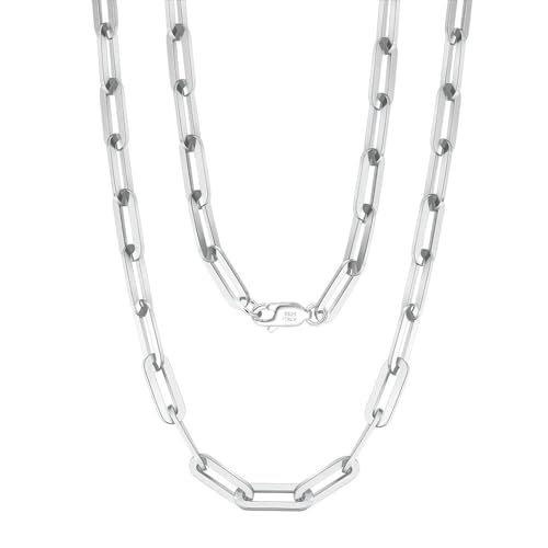 AMDXD Silberkette 925, 925 Sterlingsilber Anhänger Halskette 3mm Oval Link Kette, Silber Frauen Halskette, 50CM von AMDXD