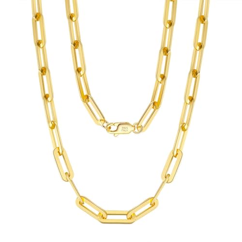 AMDXD Silberkette 925 Damen mit Anhänger, Silber 925 Halskette Anhänger 4.5mm Oval Link Kette, Gold Kette Frauen, 40CM von AMDXD